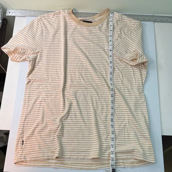 Obey, Striped Short-Sleeve Crew Neck T-Shirt - Cream/White - Picture 7 of 8